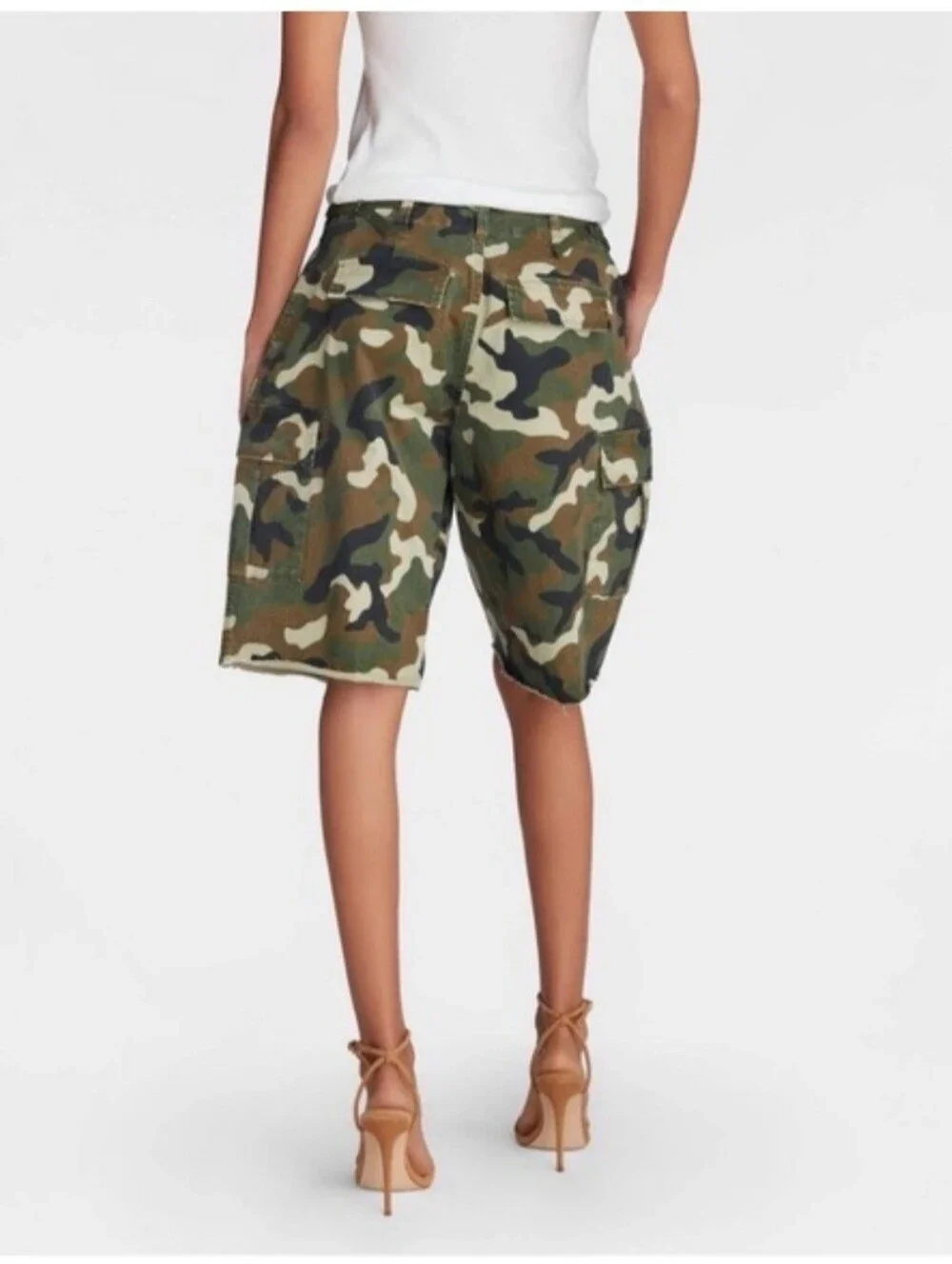 KBB by KAHLANA Camo Cargo Women's Shorts - Green Camo oversized